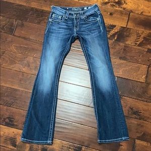Miss Me Bootcut Jeans Size 27 with a 32” inseam.